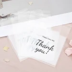 50 100 Thank You Gift Bags Candy Cookie Packaging Plastic Adhesive Pouch for Wedding (New)