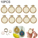 10 Set Wooden Mini Embroidery Hoop Ring Cross Stitch Frame Crafts DIY For Needle (New)