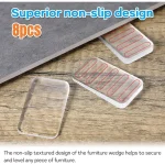 8 Transparent Plastic Wedge Shims Adjustable Furniture Levelers Cuttable Hard Table Pads for (New)