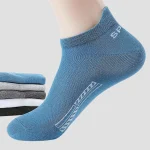5Pairs High Quality Men Ankle Socks Breathable Cotton Sports Socks Mesh Casual Athletic (New)