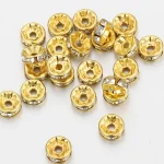 100  lot Rhinestone Rondelles Crystal Beads Flat 4 6 8 10mm Loose Spacer (New)