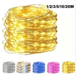 1 2 3 5 10 20M USB LED String Lights Copper Silver Wire Garland Light 5V Fairy Lights (New)