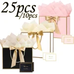 25 5. Black Withe Pink Gift Bag Set, 11x7.87x4 Medium, 1 set = 5  = (New)