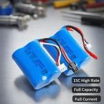 Battery 7.4V Car 18500 Rechargeable Battery 7.4V 2800mAh 15C High Rate Suitable (New)