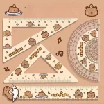 4 set Creative Acrylic Capybara Set of Rulers Drawing Tools Cute Cartoon Soft Ruler (New)
