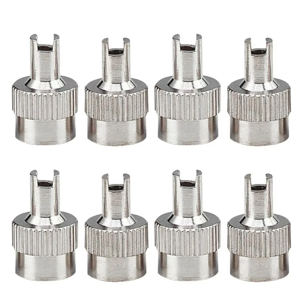S77b03d73c3424916a739e2c1b9d3c17bM 8 Wheel Tire Valve Lid Cover Leak proof Tire Valve Stem Cap Copper Slotted (New) - Image 1