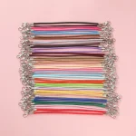 10 2mm PU Leather Wax Thread 13cm Braided Strings With Alloy Lobster Clasp (New)