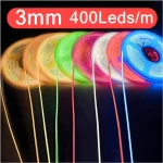 3mm Ultra Thin 12V Colorful COB LED Strip Dimmable 3000K 4000K 6000K High (New)
