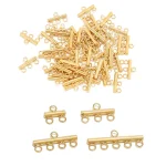 10 Stainless Steel Layer Clasps Pendant Bails Connectors 3 Loops Drop Earrings Links (New)