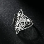 Skyrim Witchcraft Witch Knot Ring Stainless Steel Finger Rings Wicca Triquetra Celtics Knot (New)