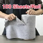 100 20 Sheets Roll Microfiber Dishcloth Reusable Double Sided Kitchen Cleaning Cloth for Dishes Utensils (New)