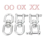 304 Stainless Steel Double Ended Swivel Eye Hook Ring Connector 8 Shaped Universal Rotating (New)