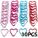10 Carabiner Keychain Clip Heart shaped Aluminum Small Carabiners Tactical Clips Outdoor Tools Water (New)