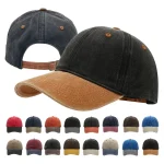 Vintage Washed Baseball Cap for Men Women Color matched Sun Caps Casual Snapback Hip (New)