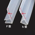 Widened F H Shape Silicone Rubber Shower Room Door Window Glass Seal Strip Weatherstrip (New)