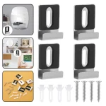4 Sets Stainless Steel Mirror Holders Wall Mount Mirror Clips Mirror Bracket Clips (New)