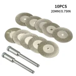 10 Diamond Cutting Wheel Sawing Bladings with 2 Connection 20mm Cut Cutter Discs (New)