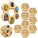 Wooden Medal Display Stand Hexagonal Cellular Design Sports Award Storage Box Creative Wall (New)
