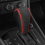 High Quality Car Shift Handle Cover PU Leather Non slip Wear resistant Universal Car Automatic (New)