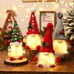 1~4 Christmas Doll Elf Knitted Gnome with Led Night Light Christmas Decorations (New)