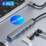 PD 65W USB C HUB Type C to USB 3 HUB 5Ports Multi (New)
