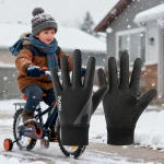 1 Pair Kids Winter Warm Sports Gloves   Cold Weather Water Resistant Children Mittens (New)
