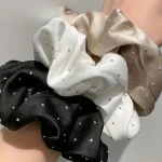 46025  Fashion Crystal Dot Scrunchies Hair Ring For Women Girls Party Ponytail (New)
