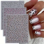 3 Meilad leopard print nail stickers, easy to apply for DIY nail decoration, (New)