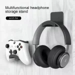 Universal Headphone Stand Adhensive Plastic Wall Mount Hanger Under Desk Headset Rack Holder (New)