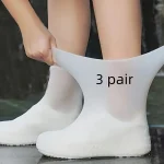 3 Pairs Boots Waterproof Shoe Cover Unisex Shoes Protectors Elastic Wear resistant Boots Outdoor (New)