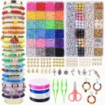 14400 4200 2400 Assorted Polymer Clay Beads Kit for DIY Jewelry Making   Handmade Craft (New)