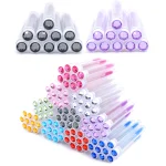 10 Eyelash Brushes Tubes Reusable Lash Mascara Wands Lash Extension Brushes In Case (New)