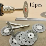 12 22mm Diamond Cutting Disc 3mm Grinding Wheel Mandrel for Metal Cutting Rotary (New)