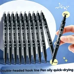 10 set Double Tip Art Black Blue ink Permanent Paint Marker Pen for Plastic (New)