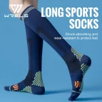 WRELS Sport Compression Socks Shock Absorbing Anti Slip Varicose Veins Socks Absorb Moisture Sweat Running (New)