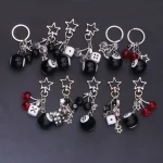 Fashion 8 Ball Fruit Cherry Dice Star Keychain Phone Accessories Y2K Handmade Creative (New)