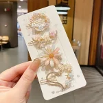 4 set Fashion Exqusite Crystal Flower Heart Hair Clips Hairpins For Women Girls Party (New)