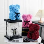 1 Rose Bear Artificial Foam Flowers Bear Romantic Creative Gifts For Valentines Day (New)
