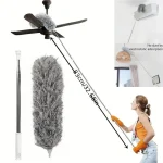 47" Extendable Microfiber Duster Pole   Bendable Stainless Steel Brush for Ceiling Furniture Car, Washable (New)