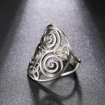 Triskel Triskelion Amulet Adjustable Rings for Men Women Celtic Knot Stainless Steel Rings (New)
