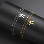 Hebrew Letter Ï€ Symbol Pendant Bracelet Stainless Steel Womens Jewish Blessing Amulet Gift (New)