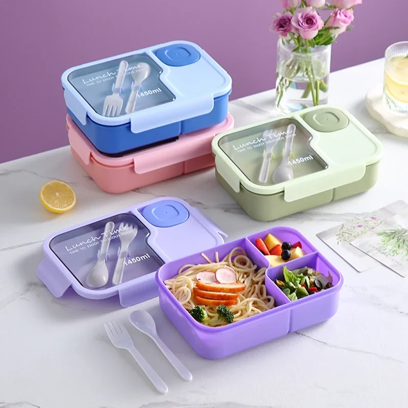 S7eb406d60f4441ddaceb5289777eb104l Bento Lunch Box For Kids Girls Cartoon Students Kawaii Cute Heated 3 Grid (New) - Image 1