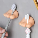 2 Multifunctional Suction Cup Toothbrush Holder Funny Bathroom Decoration Storage Rack Small Clip (New)