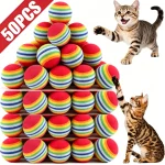 50 10 Pet Toy Balls Interactive Rainbow EVA Balls Cat Dog Training Toys Soft (New)