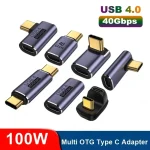 USB C Adapters U-Shape Straight Angle Adapter Type C Female (New)