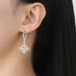 Irish Witch Knot Pendant Earrings Stainless Steel Womens Witchcraft Lucky Talisman Celtic Knot (New)