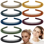 2  Non Slip Fashion Effortless Plastic Headbands with Teeth Comb Skinny Hair (New)