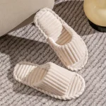 Solid Color Flat Heel Slippers Women Indoor and Bedroom Lightweight Comfort Non slip Open toe (New)