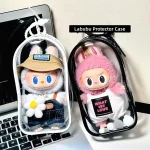 For Labubu V2 Transparent Colorful Protector Case Doll Accessories Organizer Box Plush Doll (New)