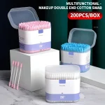 200 box   high quality double ended cotton swabs   suitable for personal cleaning, gentle (New)